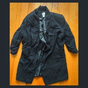 Lauren Conrad Fitted Blazer Jacket, Black, Half Sleeved, Ruched Sleeves, Size 6